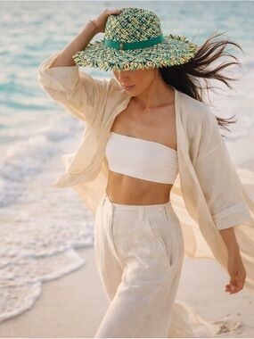 KURT GEIGER LONDON Mixed Rainbow Straw Hat